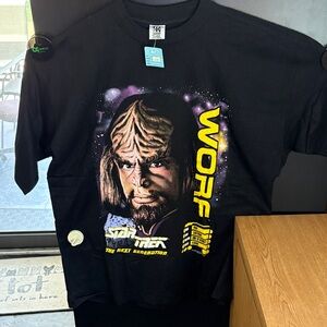 Star Trek, the next generation. Worf. Black Graphic T-Shirt XL never worn